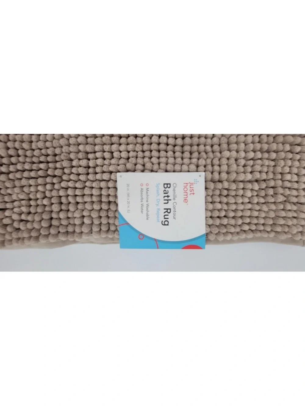 just home Bath Rug 20 in x 20 in, Aluminum Color